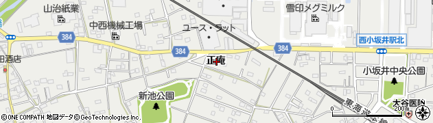 愛知県豊川市伊奈町正庵周辺の地図