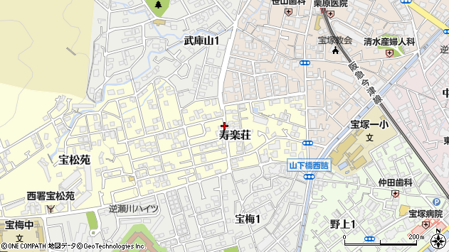 〒665-0012 兵庫県宝塚市寿楽荘の地図