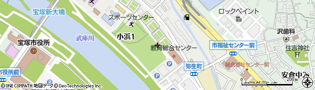 兵庫県宝塚市小浜周辺の地図