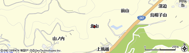 愛知県西尾市東幡豆町（北山）周辺の地図