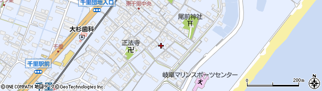 三重県津市河芸町東千里周辺の地図