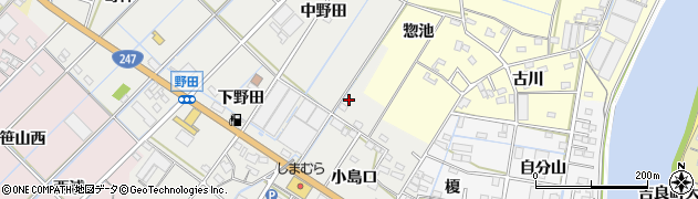 愛知県西尾市一色町野田周辺の地図