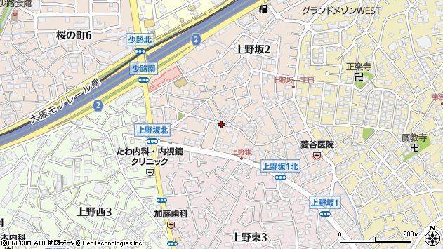 〒560-0012 大阪府豊中市上野坂の地図