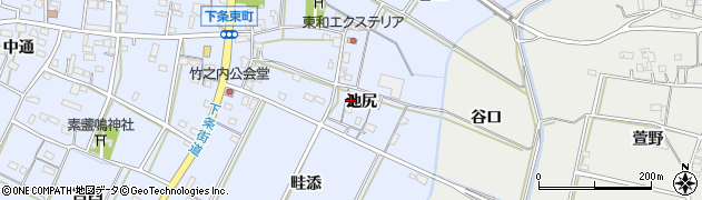 愛知県豊橋市下条東町池尻周辺の地図