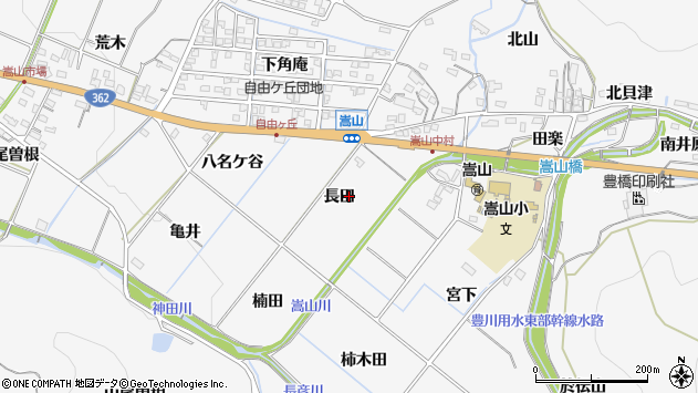 〒441-1111 愛知県豊橋市嵩山町の地図