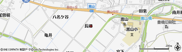 愛知県豊橋市嵩山町周辺の地図