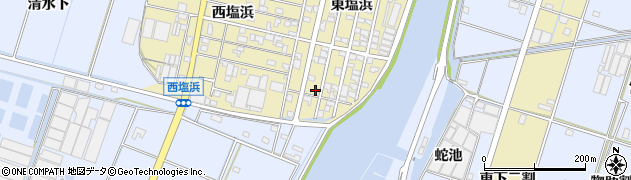 愛知県西尾市一色町一色東塩浜122周辺の地図