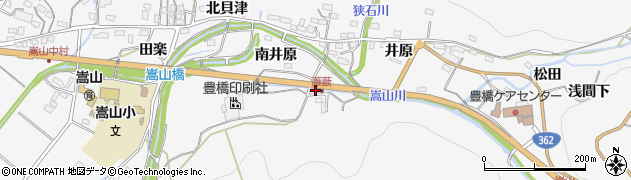 愛知県豊橋市嵩山町（南井原）周辺の地図