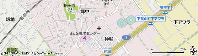 愛知県豊川市篠束町（酢屋下）周辺の地図
