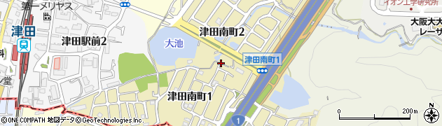 大阪府枚方市津田南町周辺の地図