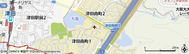 大阪府枚方市津田南町周辺の地図