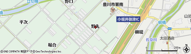 愛知県豊川市御津町下佐脇野先周辺の地図
