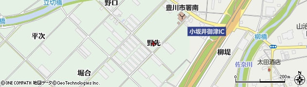 愛知県豊川市御津町下佐脇（野先）周辺の地図
