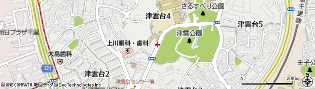 大阪府吹田市津雲台周辺の地図