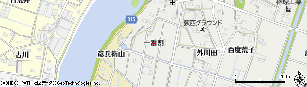 愛知県西尾市吉良町荻原（一番割）周辺の地図