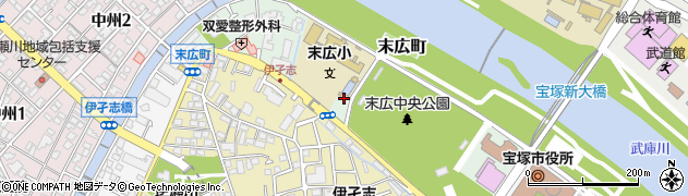 宝塚市立　末広自転車返還所周辺の地図