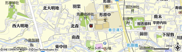 愛知県蒲郡市形原町（佃）周辺の地図