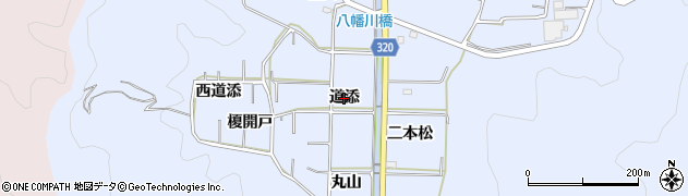 愛知県西尾市西幡豆町（道添）周辺の地図