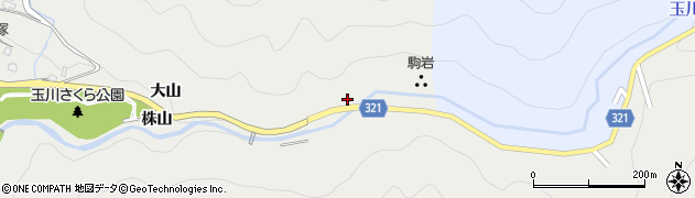 京都府綴喜郡井手町井手大山周辺の地図