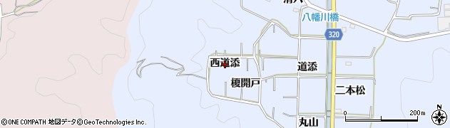 愛知県西尾市西幡豆町（西道添）周辺の地図