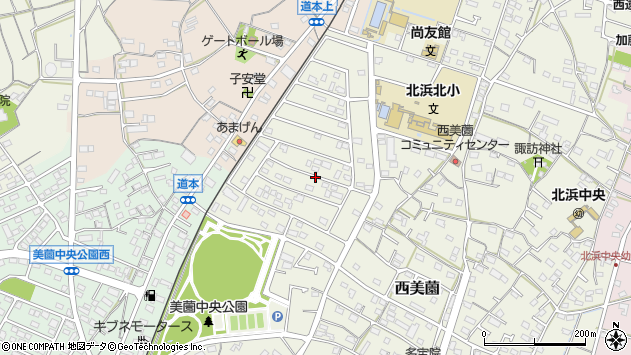 〒434-0033 静岡県浜松市浜名区西美薗の地図