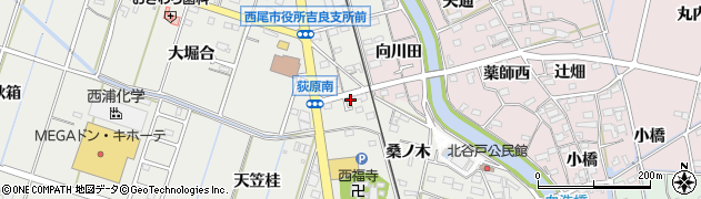 愛知県西尾市吉良町荻原桐杭65周辺の地図