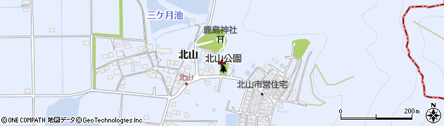 兵庫県高砂市阿弥陀町（北山）周辺の地図