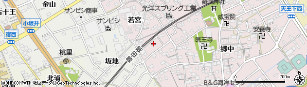 愛知県豊川市篠束町若宮106周辺の地図
