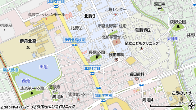 〒664-0007 兵庫県伊丹市北野の地図