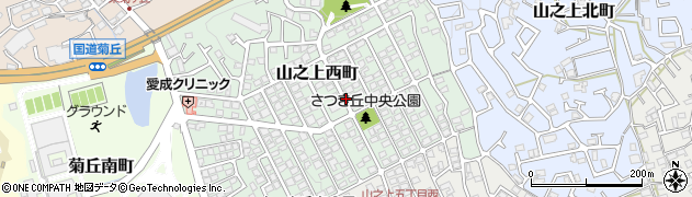 大阪府枚方市山之上西町周辺の地図