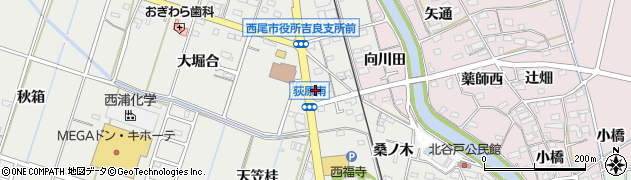 愛知県西尾市吉良町荻原桐杭48周辺の地図