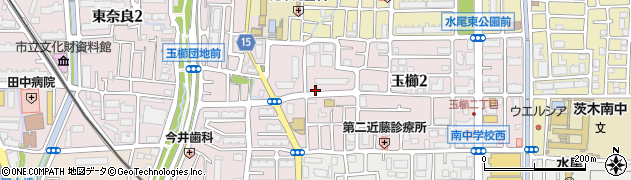 大阪府茨木市玉櫛周辺の地図