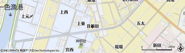 愛知県西尾市一色町対米（丑新田）周辺の地図