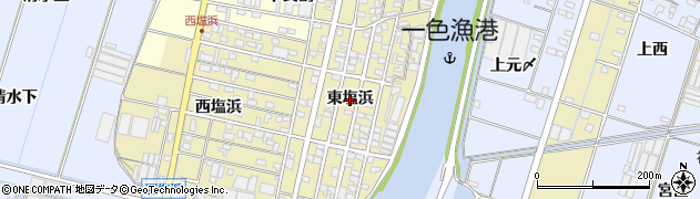 愛知県西尾市一色町一色（東塩浜）周辺の地図