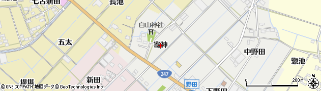 愛知県西尾市一色町野田（寄神）周辺の地図