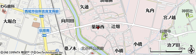 愛知県西尾市吉良町饗庭薬師西周辺の地図