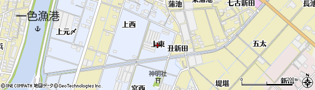 愛知県西尾市一色町藤江（上東）周辺の地図