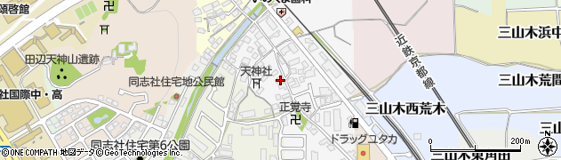 京都府京田辺市三山木野神周辺の地図