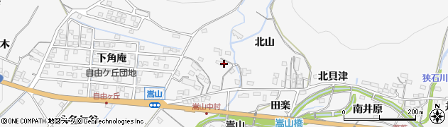 愛知県豊橋市嵩山町（上角庵）周辺の地図