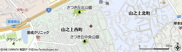 大阪府枚方市山之上西町13周辺の地図