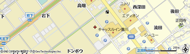 愛知県豊川市下長山町上アライ周辺の地図