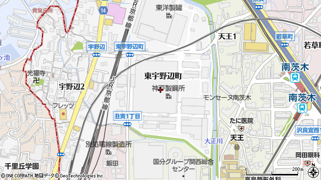 〒567-0879 大阪府茨木市東宇野辺町の地図