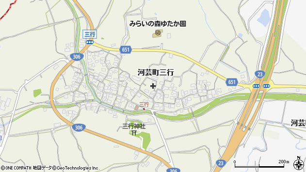 〒510-0311 三重県津市河芸町三行の地図