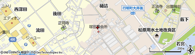 愛知県豊川市行明町（小橋）周辺の地図