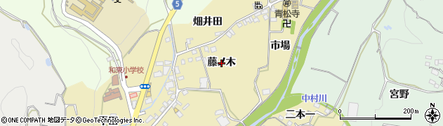 京都府和束町（相楽郡）中（藤ノ木）周辺の地図