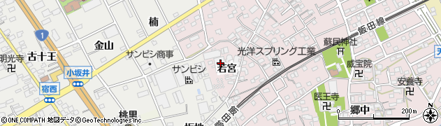 愛知県豊川市篠束町若宮26周辺の地図