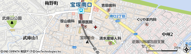 兵庫県宝塚市南口周辺の地図