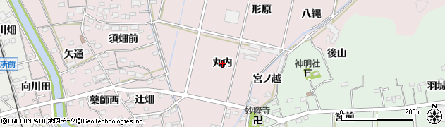 愛知県西尾市吉良町饗庭（丸内）周辺の地図