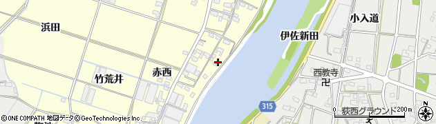 愛知県西尾市一色町大塚下古新106周辺の地図