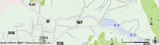 愛知県西尾市吉良町小山田（池下）周辺の地図